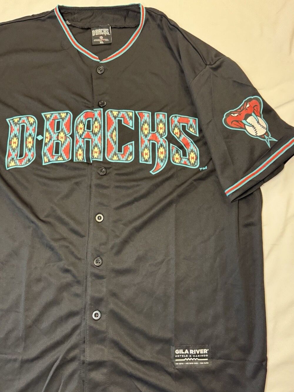 Arizona Diamondbacks MLB Tribal Logo Gila River Casinos Jersey SGA Men’s XL